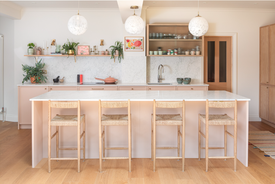 Kitchen Cabinet Colours For 2025: soft pink