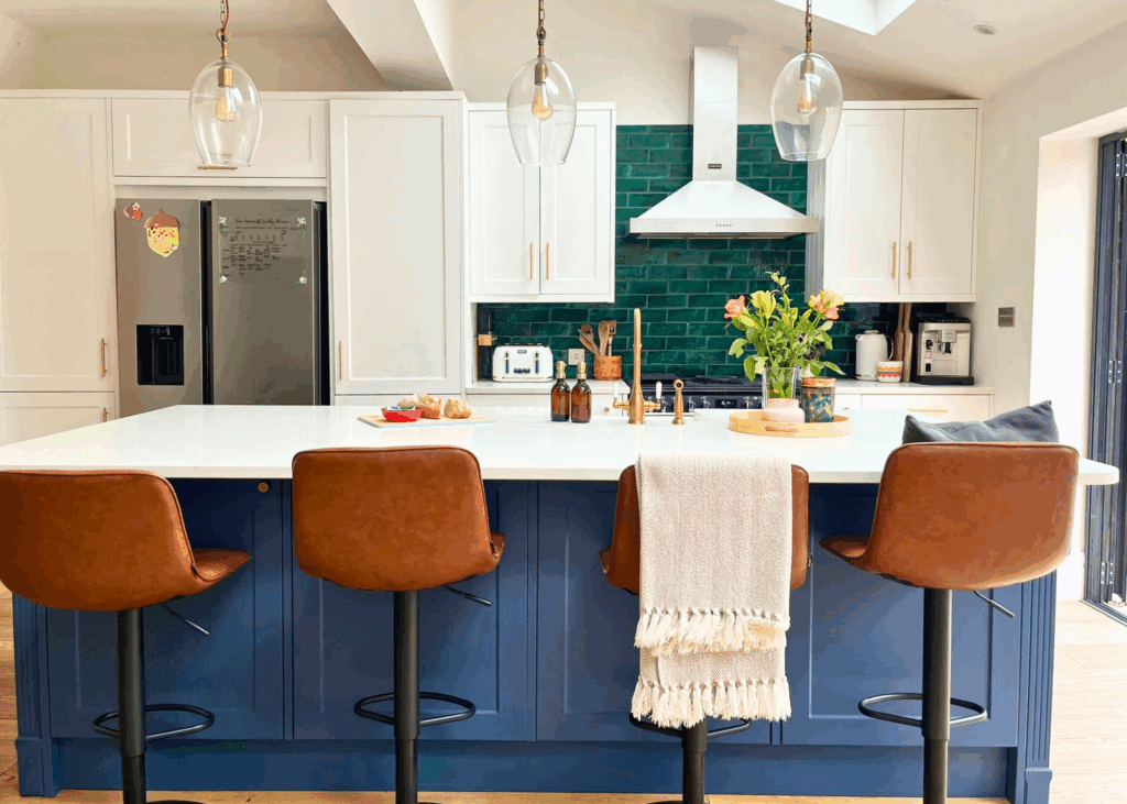 open plan zoning - family summer holiday interior design
