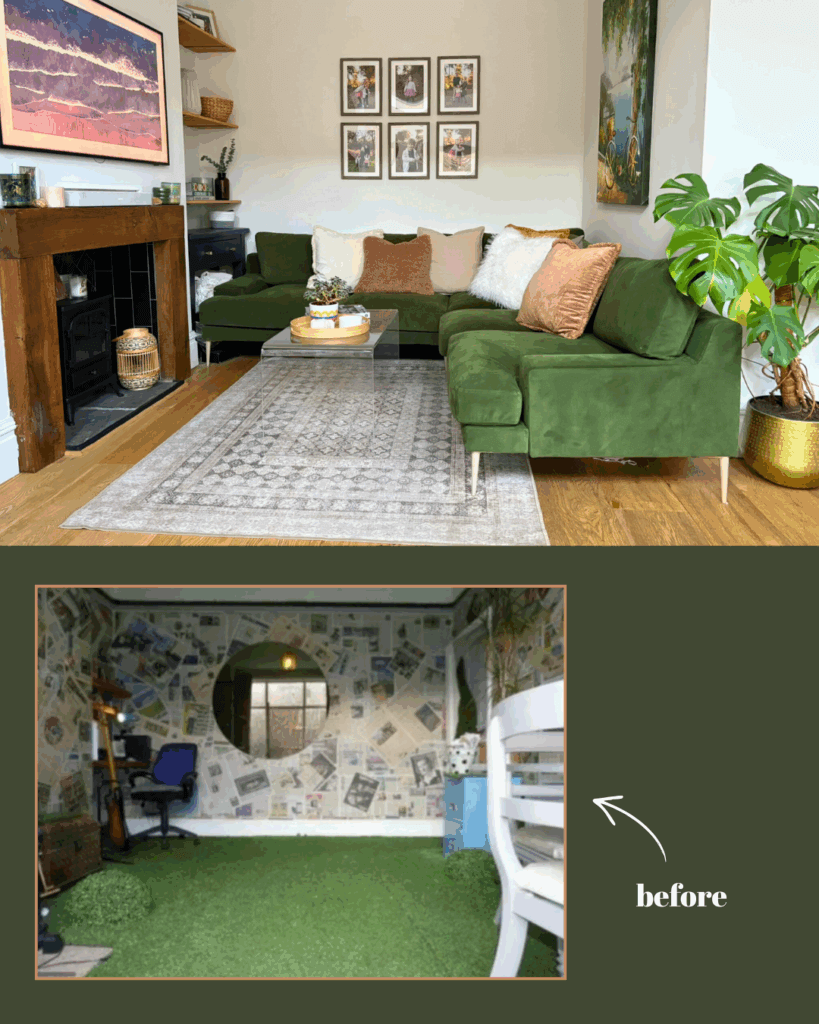 Victorian dining and living room before and after modernising