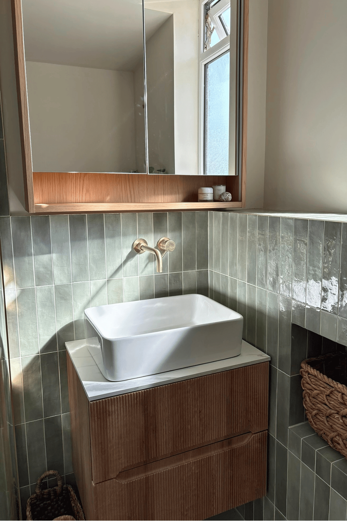 How We Transformed a Small Victorian Bathroom for Family Life - sink in sunshine